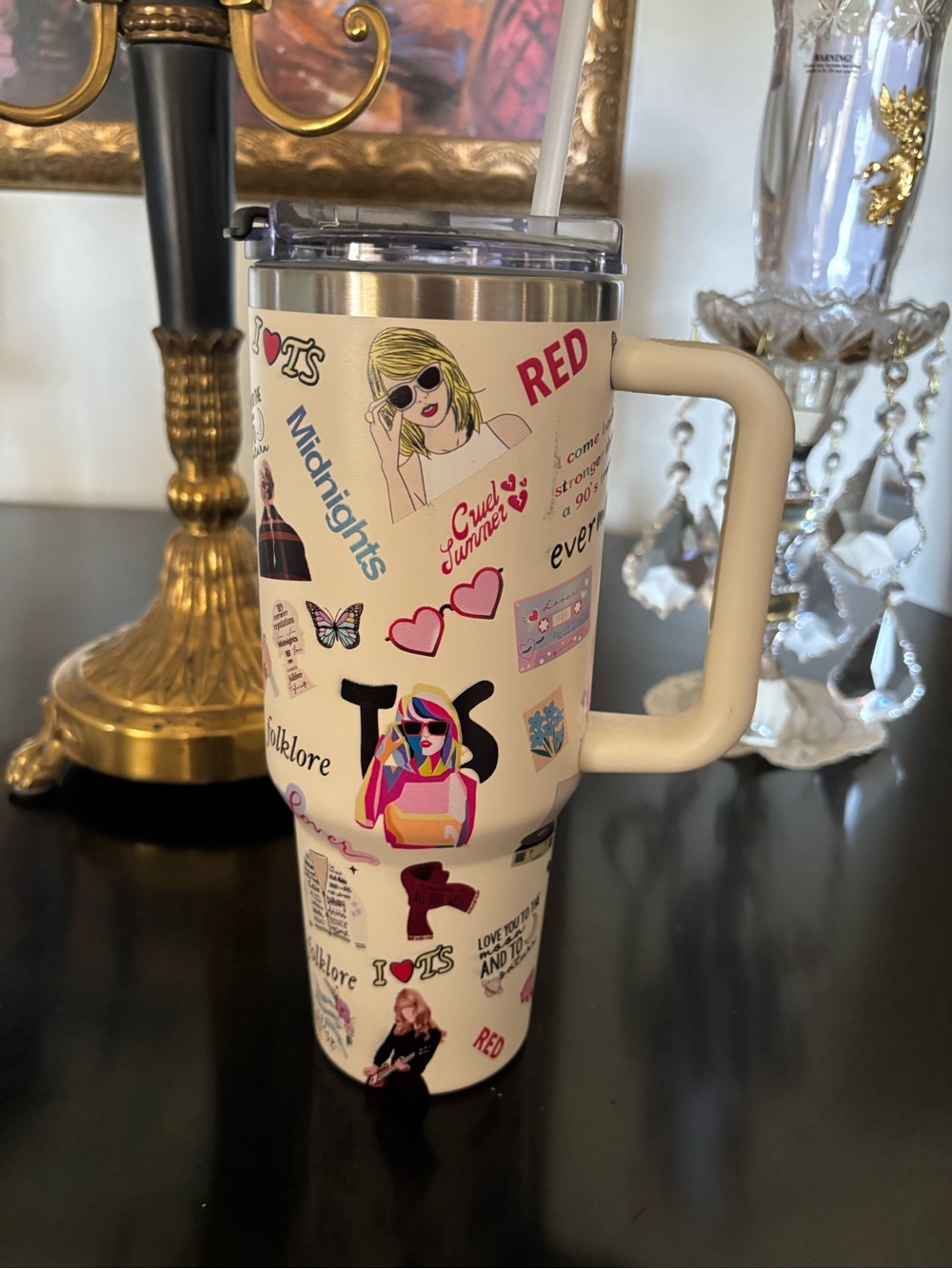 Taylor Swift Limited Edition Tumbler Cup Swifties Insulated 40 oz W/Straw New